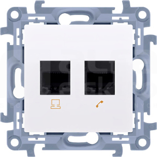 SIMON10 1xRJ45 kat.6+1xRJ12 biały Gniazdo komputerowe/telefoniczne