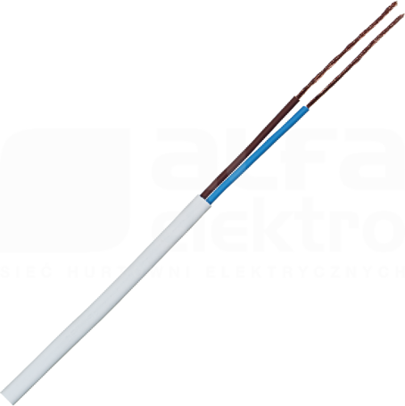 H03VVH2-F 2x0,5 biały Przewód mieszkaniowy płaski (OMYp)