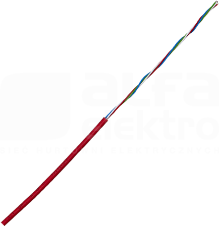 YnTKSY 1x2x0,8 czerwony Przewód do instalacji przeciwpożarowej