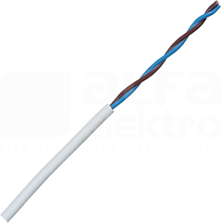 H05VV-F 2x1,5 biały Przewód warsztatowy (OWY)