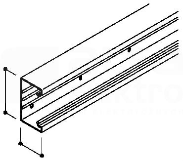 GEK70110 (64x110x2000mm) kanał podparapetowy szary