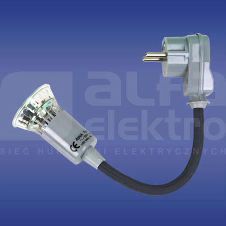 AWA-LW 1W(max 6W) GU10 Lampka LED z wtyczką i przeł