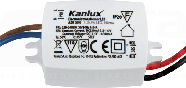 ADI 350 1x3W Zasilacz elektroniczny LED
