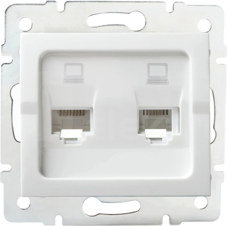 LOGI 02-1410-002 biały Gniazdo komp.1x RJ45 kat6 Jack