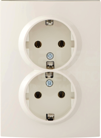 LOGI 02-1270-103 kremowy Gniazdo 2x Schuko komplet.