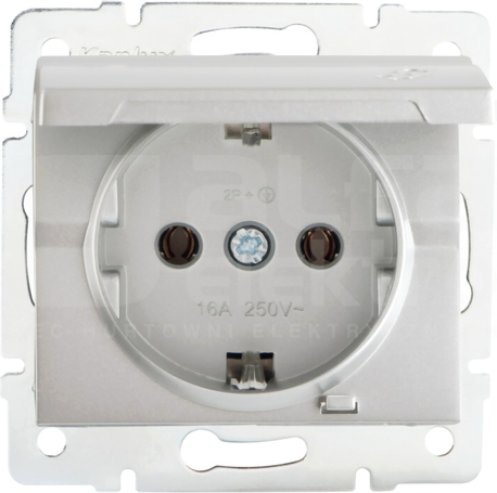 LOGI 02-1230-143 srebrny Gniazdo z uziem.IP44 Schuko