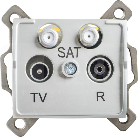 LOGI 02-1590-043 srebrny Gniazdo TV-2xSAT końcowe