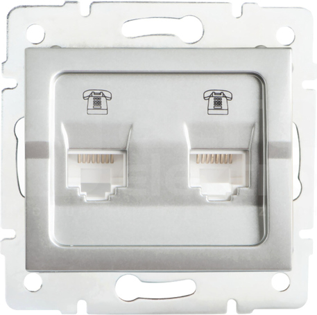 LOGI 02-1380-043 srebrny Gniazdo telefon.2x niezal.2xRJ11