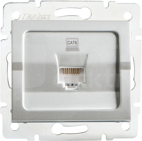 LOGI 02-1400-043 srebrny Gniazdo komp.1x RJ45 kat6 Jack
