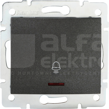 LOGI 02-1080-141 grafit Przycisk zwierny dzwonek z LED