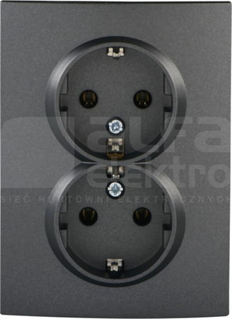 LOGI 02-1270-141 grafit Gniazdo 2x Schuko komplet.