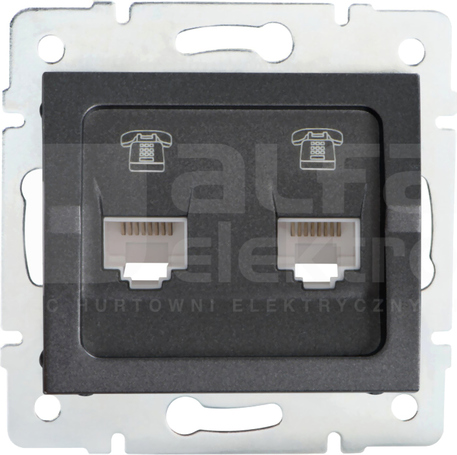 LOGI 02-1380-041 grafit Gniazdo telefon.2x niezal.2xRJ11