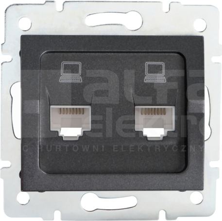 LOGI 02-1410-041 grafit Gniazdo komp.1x RJ45 kat6 Jack