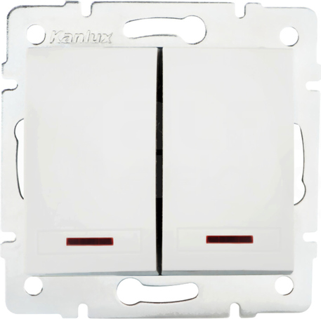 DOMO 01-1023-202 biały Łącznik zwierny podwójny LED