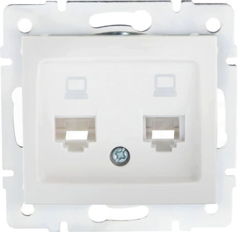 DOMO 01-1410-002 biały Gniazdo komp.2x niezal.2xRJ45 kat5e Jack