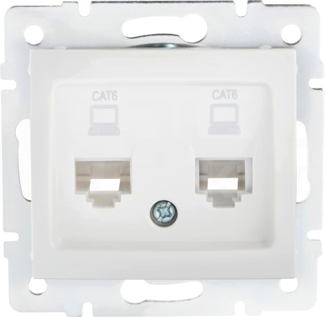 DOMO 01-1420-002 biały Gniazdo komp.2x niezal.2xRJ45 kat6 Jack