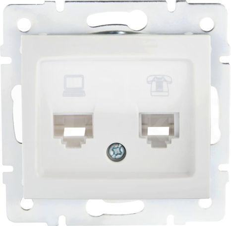 DOMO 01-1430-002 biały Gniazdo komp.2x niezal.2xRJ45 kat6 Jack
