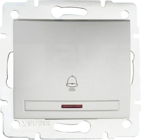 DOMO 01-1080-243 srebrny Przycisk zwierny dzwonek z LED