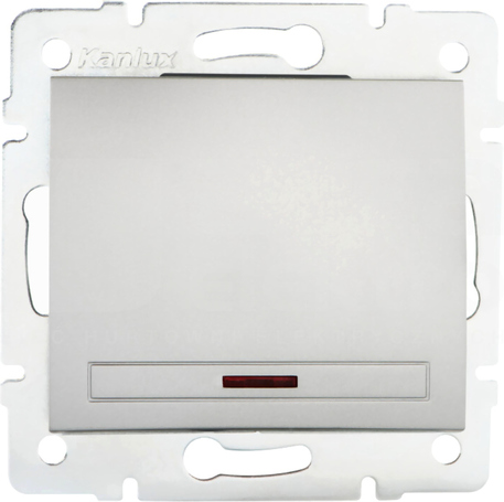 DOMO 01-1110-243 srebrny Łącznik jednobiegunowy z LED