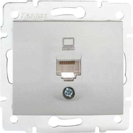 DOMO 01-1390-043 srebrny Gniazdo komp.1x RJ45 kat5e Jack