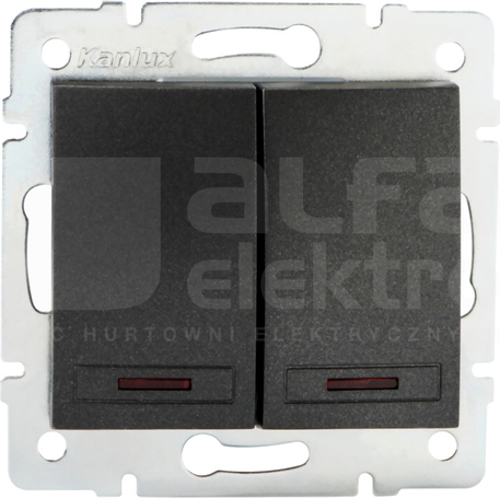 DOMO 01-1120-241 grafit Łącznik świecznikowy dwugrupowy z LED