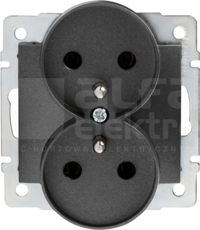 DOMO 01-1253-141 grafit Gniazdo francuskie 2x z uziem.