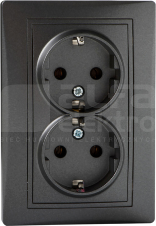 DOMO 01-1270-141 grafit Gniazdo 2x Schuko komplet.