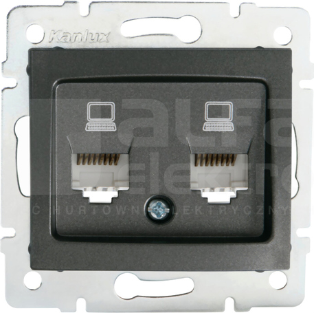 DOMO 01-1410-041 grafit Gniazdo komp.2x niezal.2xRJ45 kat5e Jack