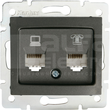 DOMO 01-1430-041 grafit Gniazdo komp.2x niezal.2xRJ45 kat6 Jack