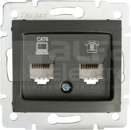 DOMO 01-1440-041 grafit Gniazdo komp.-telefon.RJ45 kat6+RJ11