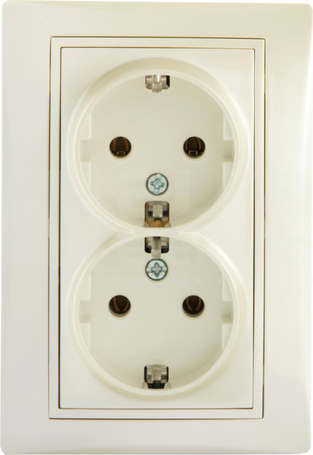 DOMO 01-1270-130 biały perłowy Gniazdo 2x Schuko komplet.