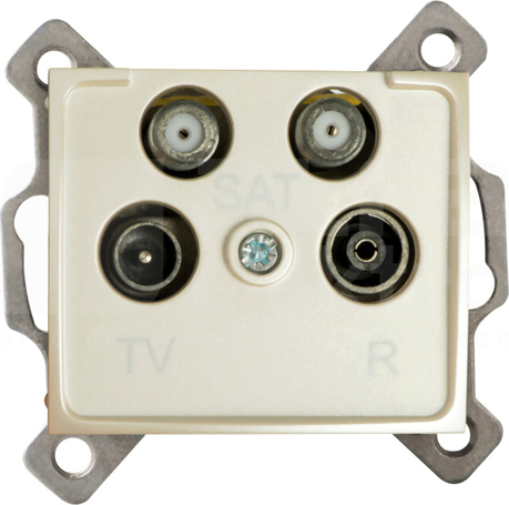 DOMO 01-1590-030 biały perłowy Gniazdo TV-2xSAT końcowe