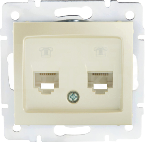 DOMO 01-1380-030 biały perłowy Gniazdo telefon.2x niezal.2xRJ11