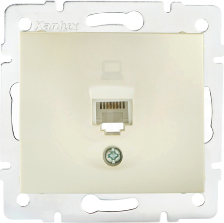 DOMO 01-1390-030 biały perłowy Gniazdo komp.1x RJ45 kat5e Jack