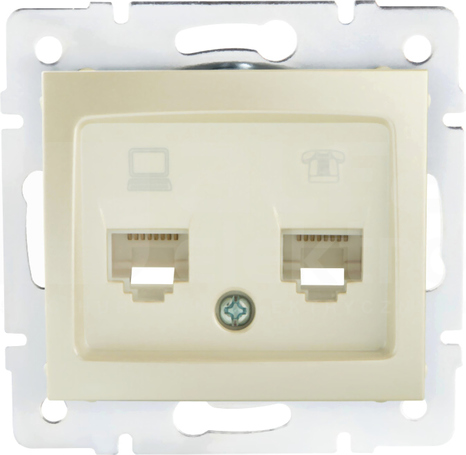 DOMO 01-1430-030 biały perłowy Gniazdo komp.2x niezal.2xRJ45 kat6 Jack