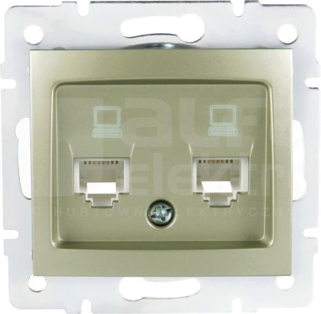 DOMO 01-1410-050 szampański Gniazdo komp.2x niezal.2xRJ45 kat5e Jack