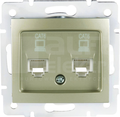 DOMO 01-1420-050 szampański Gniazdo komp.2x niezal.2xRJ45 kat6 Jack