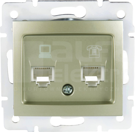 DOMO 01-1430-050 szampański Gniazdo komp.2x niezal.2xRJ45 kat6 Jack