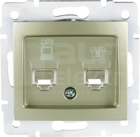 DOMO 01-1440-050 szampański Gniazdo komp.-telefon.RJ45 kat6+RJ11