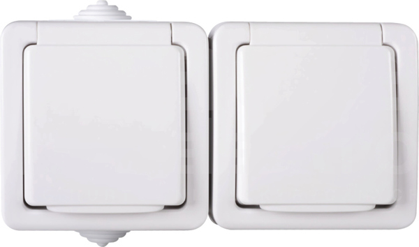 TEKNO 05-1254-102 IP54 biały Gniazdo podwójne