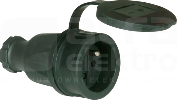 TAURUS 16A 2P+Z 250V IP44 Gniazdo gumowe z zatyczką