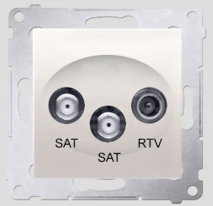 SIMON54 kremowy Gniazdo SAT-SAT-RTV