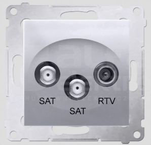 SIMON54 srebrny mat Gniazdo SAT-SAT-RTV