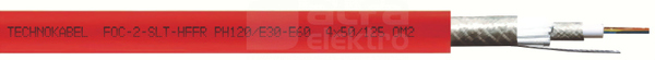 FOC-2-SLT-HFFR PH120/E30 12x9/125 SM czerwony Kabel światłowodowy ognioodporny