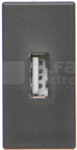 CONNECT szary grafit Płytka złącza USB+gniazdo