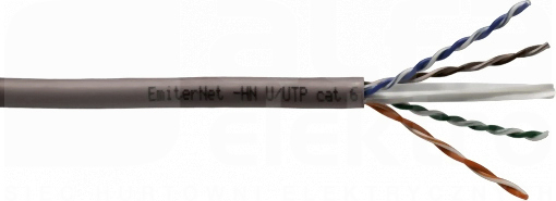 U/UTP 4x2x0,5(23AWG) kat.6 LS0H 450MHz drut (305m) Przewód teleinformatyczny Emiter Net (B2ca)