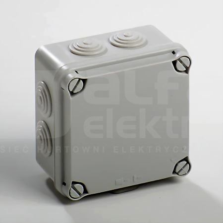 LIGHT 84x84x50 (7xM25) IP54 Puszka natynkowa z dławnicami pokrywa pełna