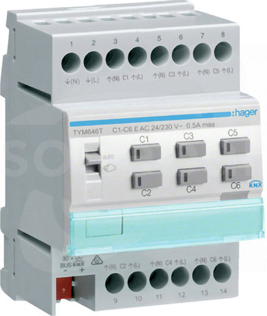 TYM646T 6-kan.230/24VAC Sterownik grzewczy elektron.KNX