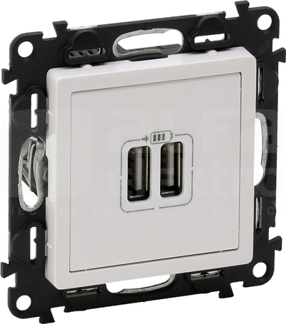 VALENA LIFE 2xUSB 1500mA biały Gniazdo USB