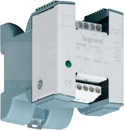 230-400/24VDC 12W 0,5A Zasilacz stabilizowany jednofazowy